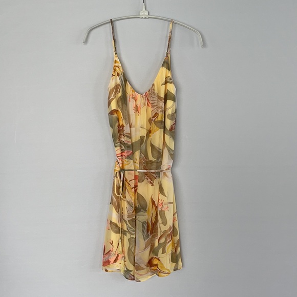 NWOT WHBM Yellow Tropical Print Slip Dress Size 0 - Picture 11 of 15